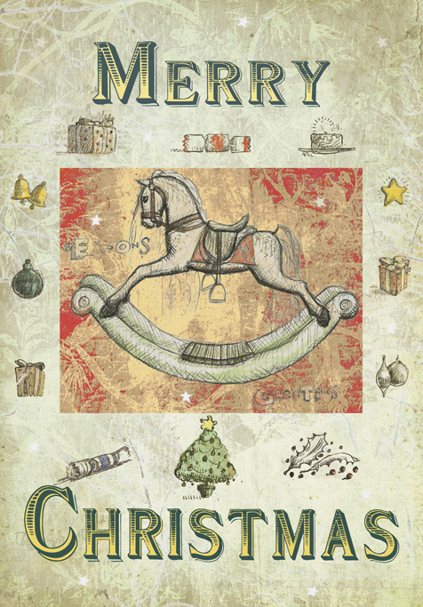 Rocking Horse - Pack of 5 Christmas Cards Rocking Horse - Pack of 5 Christmas Cards