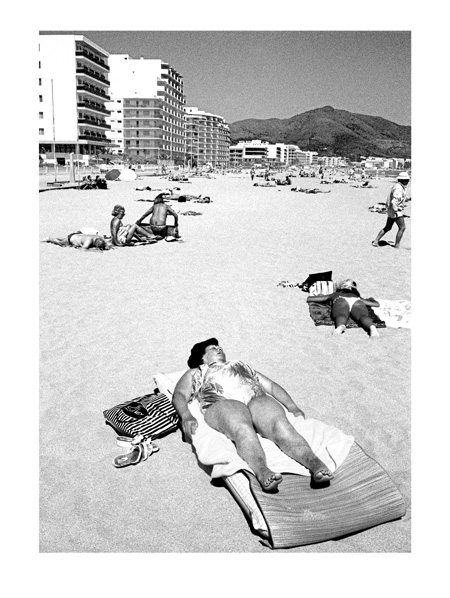 Asleep on the Beach - 40x30cm B&W Print by Max Hernn - Click Image to Close