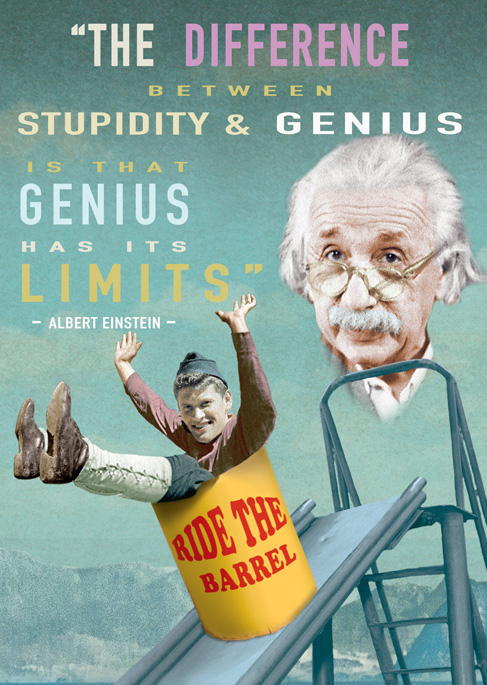 Stupidity and Genius - Albert Einstein Quote Greeting Card - Click Image to Close