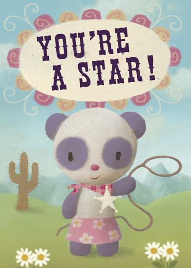 Panda Bear You're A Star Greeting Card by Stephen Mackey - Click Image to Close