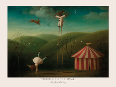 Three Man Carnival Signed Print by Stephen Mackey