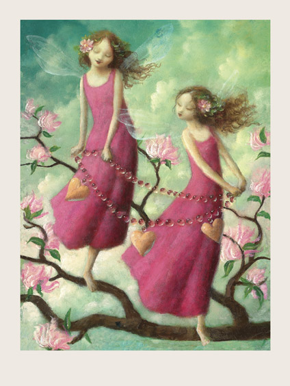 Two Fairies with Charm Bracelet Print by Stephen Mackey - Click Image to Close