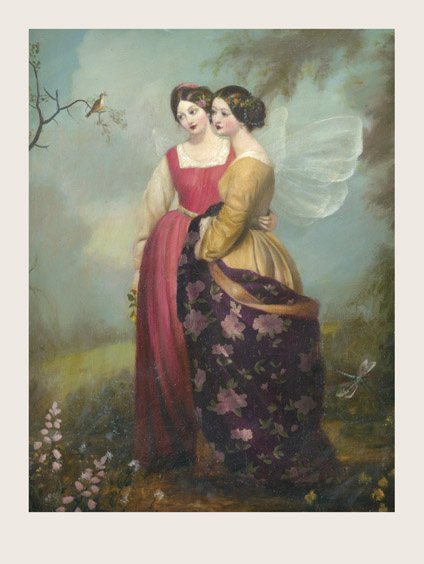 Two Fairies, Bird on Branch Print by Stephen Mackey - Click Image to Close