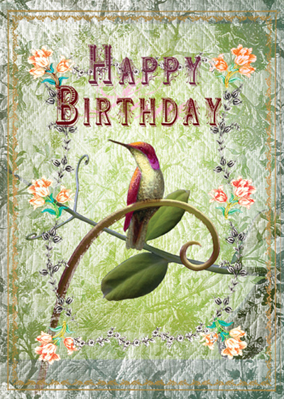 Happy Birthday Bird Greeting Card - Click Image to Close