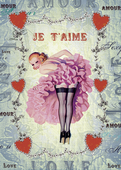 Je T'Aime Can Can Dancer Greeting Card