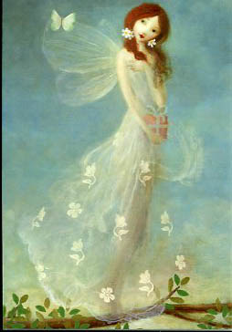 White Fairy with Present Pack of 5 Notelets by Stephen Mackey - Click Image to Close
