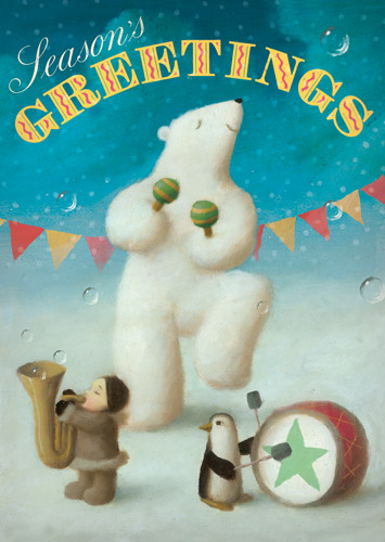 Polar Bear Pack of 5 Christmas Cards by Stephen Mackey