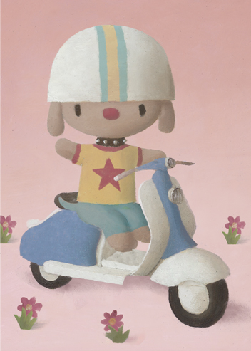 Scooter Dog Greeting Card by Stephen Mackey