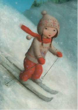 Boy skiing red scarf PFS_06 (10 Pack) Boy skiing red scarf PFS_06 (10 Pack)