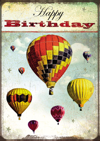 DH15 - Happy Birthday - Air Balloons Greeting Card by Max Hernn