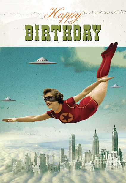 Birthday Supergirl Postcard by Max Hernn - Click Image to Close