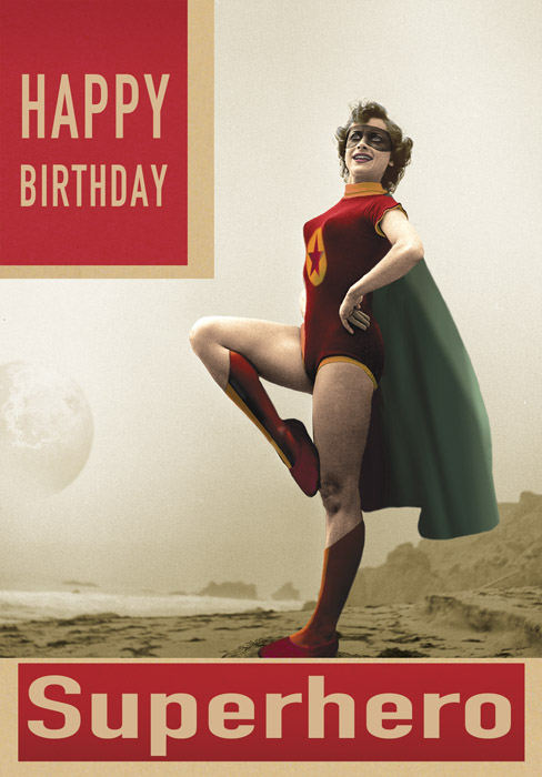 Happy Birthday Superhero Postcard by Max Hernn - Click Image to Close