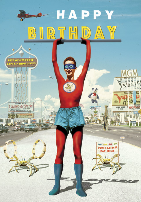 Happy Birthday Captain Ridiculous Postcard by Max Hernn - Click Image to Close