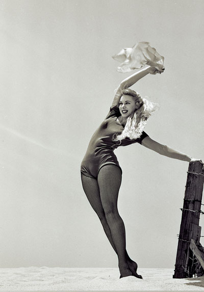 Black & White Vintage 1950's Girl On Beach Postcard