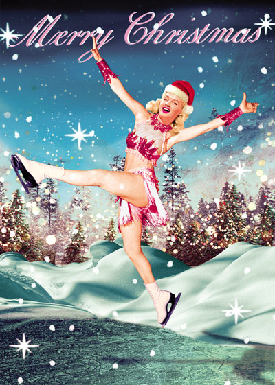 Merry Christmas Skater Christmas Postcard by Max Hernn - Click Image to Close